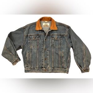 Woodlake Denim Jean Jacket Coat Medium Blue Western Workwear 90s Vintage